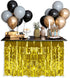 2 Pack Metallic Foil Fringe Table Skirt Tinsel Party Table Skirt Banner for Parade Floats Mardi Gras Party Decoration?L108 inH 29in? (Gold, 2pack)...