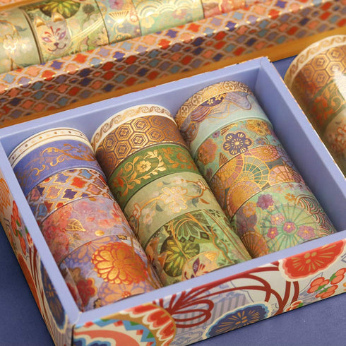 YUBBAEX Splendid Gold Washi Tape Set Embroidery Pattern Foil Decorative Tapes for Arts, DIY Crafts, Journal Supplies, Planners, Scrapbook, Card/Gi...