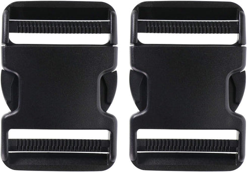 PENTA ANGEL 2Pcs 50mm/2 inch Black Plastic Buckle Clips Heavy Duty Dual Adjustable Buckles Craft Webbing Quick Side Release Buckles for Luggage St...