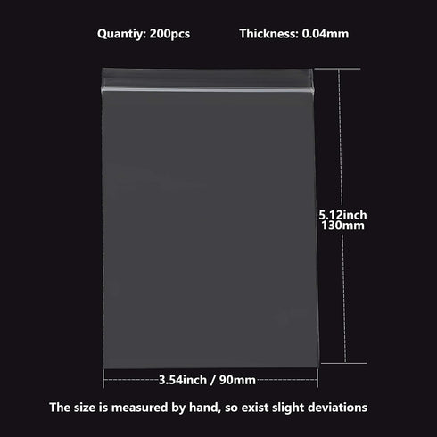 200Pcs Small Zip Plastic Bags, 3.5 x 5 Inches Resealable Self Sealing Zipper Clear Plastic Bags for Jewelry, Cookie, Candy, Birthday Party Self Se...