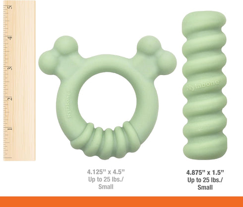 Nylabone Sensory Material Puppy Chew Toy Ring - Puppy Teething Toy for Boredom & Stimulation - Puppy Supplies - Chicken Flavor, Small/Regular (1 C...