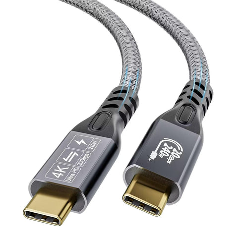 YIWNETEC USB C Cable to USB C 3.2 Male Gen2 × 2 Type C Charging Cable, 20 Gbps Data Transfer, 240 W 48 V/5 A Fast Charging Cable, 4K @ 60Hz Video ...