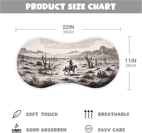 Vintage Western Cowboy Muslin Baby Burp Cloths - Super Absorbent and Soft Burping Rags - Cotton Burp Clothes Set for Boys and Girls, 1 Pack...