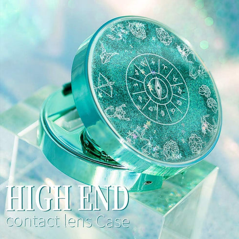 Contact Lens Case, Bling Constellations Contact Lenses Cases with Tweezers Remover Tool Mirror Solution Bottle Portable Contact Lens Storage Conta...