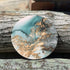 Lahome Marble Pattern Coasters - Round Drinks Absorbent Stone Coaster Set with Ceramic Stone and Cork Base for Kinds of Mugs and Cups (Blue, Set o...