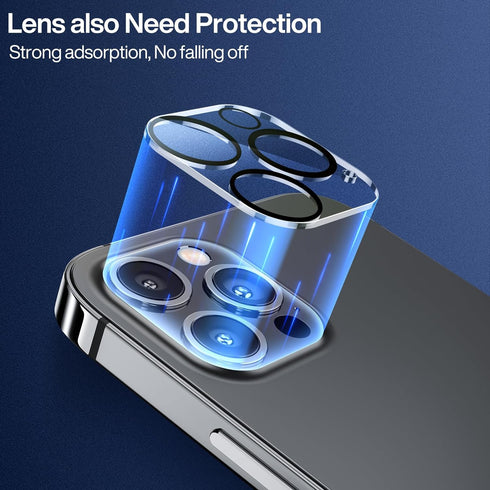 SmartDevil 3 Pack Screen Protector for iPhone 13 Pro Max with 3-Pack Camera Lens Protector, 9H Clear Tempered Glass Film [Military Grade Shatterpr...