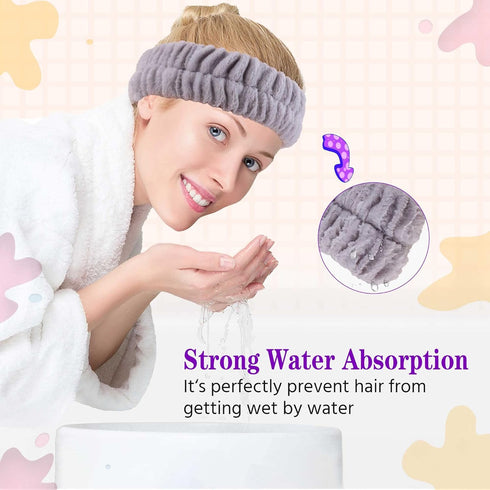 Spa Headband, Makeup Headband for Washing Face, Skincare Headbands for Girls Women, Soft Facial Makeup Head Band...