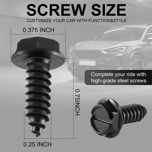 LivTee Rustproof License Plate Screws for Securing License Plates Frames and Covers on Cars and Trucks, 4 Sets Premium Stainless Steel Self Tappin...