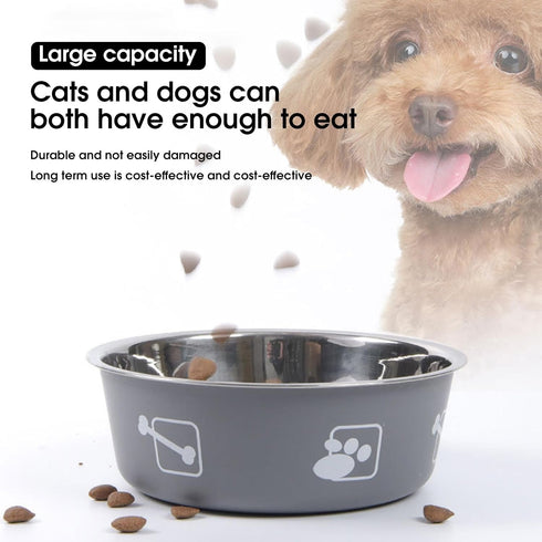 Stainless Steel Dog Bowl Non Slip,Dog Food Water Bowls Dishwasher Safe,Dog Food Water Bowls Reusable Insulated Stainless Steel Food Bowls No Slip ...