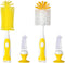 Multifunctional Cleaning Brush, Baby Bottle Brush, Bottle Brush Cleaner (Rotate The suction cup to obtain The small bristle brushes) Set Z, Yellow...
