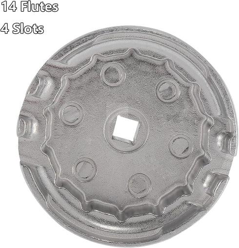 64.5mm Oil Filter Wrench Compatible with Toyota Camry RAV4 4Runner Tacoma Lexus Oil Filter Removal Tool, 14 Flutes 4 Slots for 2.0L-5.7L Engine, 3...
