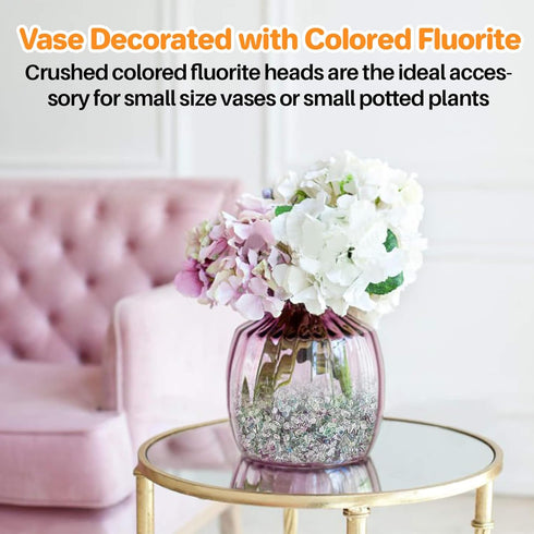 Sukh Fluorite Tumbled Crystal Chips - 0.9lb Fluorite Crushed Stone Fish Tank Rocks Gravel for Vase Fillers Decorative Fish Tank Fillers Succulent ...