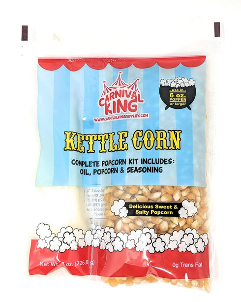 Al In One Kettle Corn Kit for 6 OZ popper or Larger, 4 Pack...