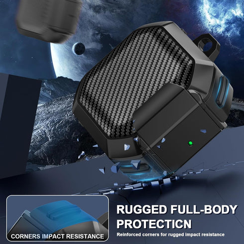 for Samsung Galaxy Buds 2 Pro/Buds 2 Case/Buds Pro Case/Buds Live Case/Buds FE Case (2023) Carbon Fiber Case Cover, with Safety Lock,Doubles as a ...
