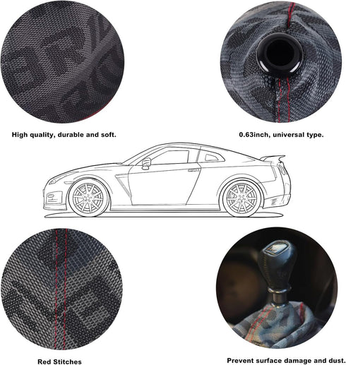 Universal Shift Boot Cover,Fabric Shifter Manual/Auto Shift Knob Boot Dust Cover (Gray)...