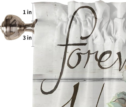 Valances for Windows, Mason Jar Cotton Flower Rod Pocket Kitchen Curtains Valances 54x18inch Short Window Curtains for Kitchen/Bathroom/Bedroom, S...