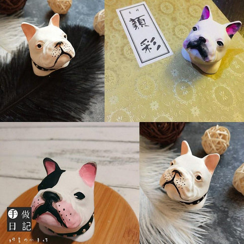 French Bulldog Dog Head Silicone Mold for Chocolate, Ice Cube, Fondant, Candle, Plaster, Mini Soap, Wax Crayon Melt, Cake Decorating...
