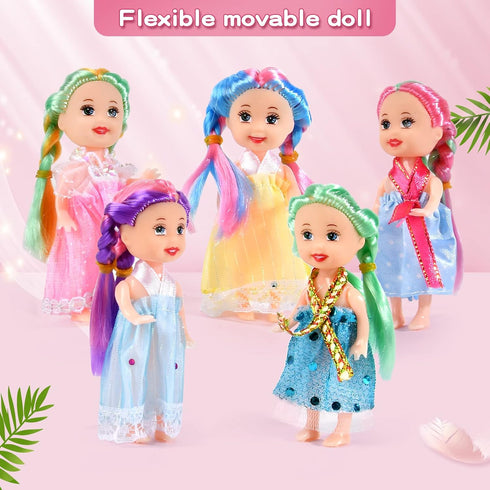 Mini Dolls for Girls?3 Inch Little Dolls Girl Dolls for Dollhouse?Include 10 Pieces Girl Small Dolls, 10 Sets Handmade Doll Clothes...