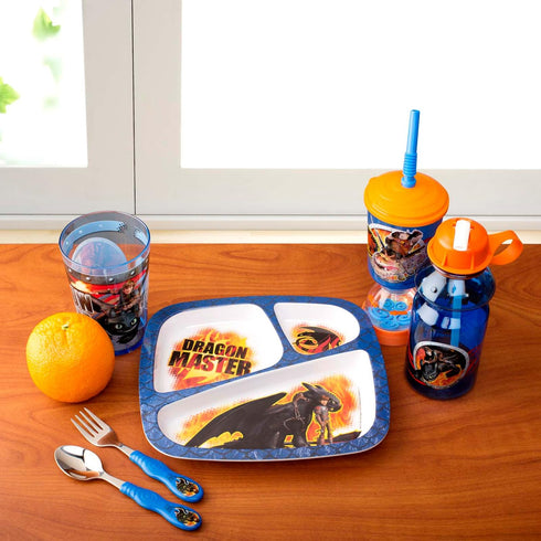 Zak! Designs Easy Grip Flatware, Children's Spoon and Fork with How to Train Your Dragon 2, BPA-free Plastic and Stainless Steel...