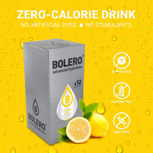 Bolero- Sugar Free Drink Mix Packets Iced Tea Lemon Fruit Flavors | Powdered Flavored Water Packets | 12 Large Sachet On The Go Packets...