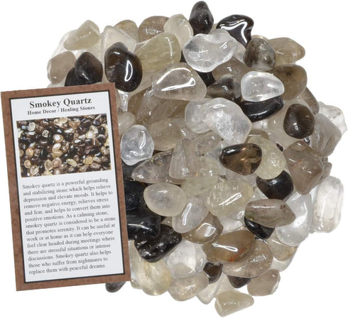 Hypnotic Gems Materials: 1/2 lb Smokey Quartz Tumbled Stones - Grade 2 - XSmall - 0.5" to 1" Avg. - Bulk Natural Rocks Polished Gemstone Supplies ...