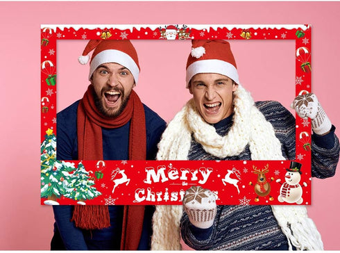 Christmas Photo Booth Props Frame Party Supplies - Xmas/Winter/Holiday New Year Decorations...