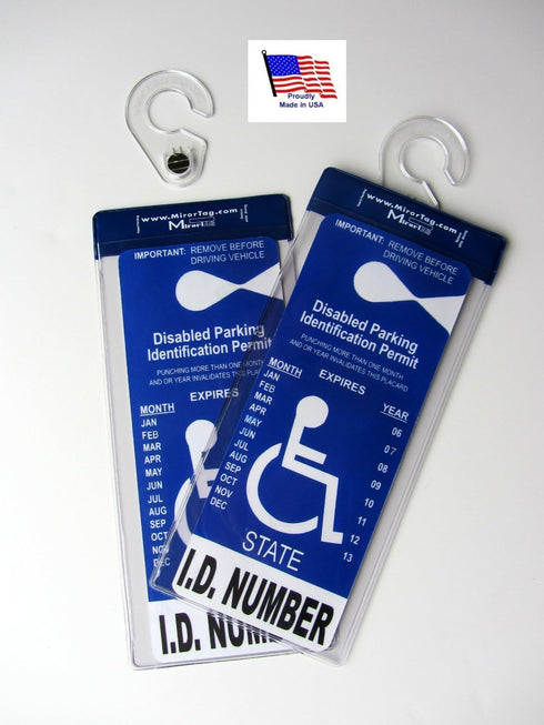 2 MirorTag Silver by JL Safety - Easily Display & Put Away a Handicapped Parking Placard. Strong Hook high Heat Rated. Magnetically snap The Holde...