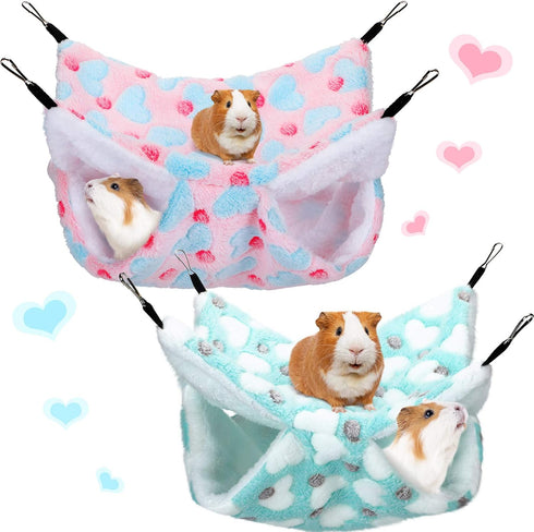 Boao 2 Pcs Guinea Pig Rat Hammock Guinea Pig Hamster Ferret Hanging Hammock Guinea Pig Accessories for Small Animals Chinchilla Parrot Sugar Glide...