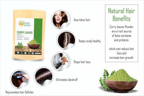 100% Natural Grown Dried Curry Leaves Powder 150gms / 5.3 oz | Promotes Hair Growth Formulation | Strong Hair | Hair Volume | Thicker Hair...