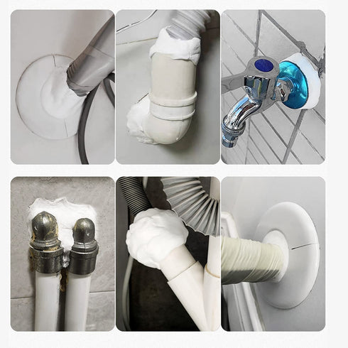 Waterproof Duct Seal Repair Sealing Clay 8 pack White Moldable Silicone Putty, Quick Mending Mud for Pipe Connection, Wall Hole, Air Conditioning ...