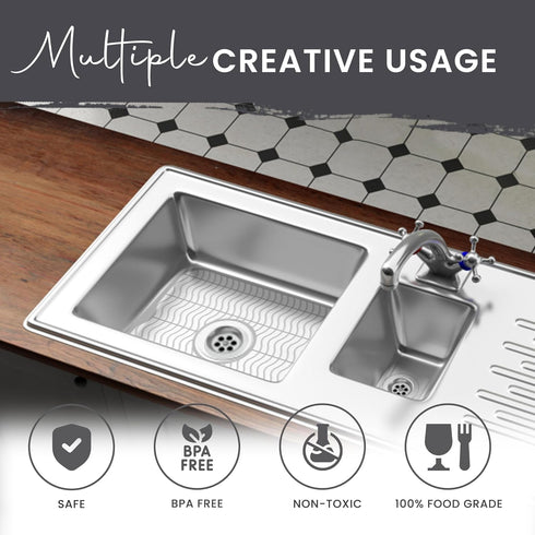 DecorRack 2 Sink Protectors for Kitchen Sink, Plastic 12" x 11" Dish Rack, Protect Sink from Stains, Damage, Scratches, Dishwasher Safe Grid Mat f...