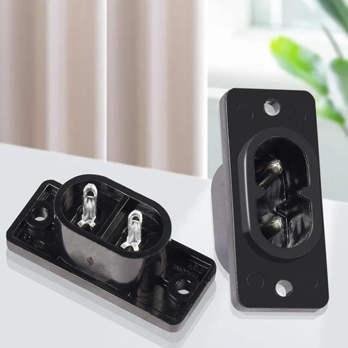 PNGKNYOCN IEC320 C8 2-Pin Male Plug Power Socket Connector AC 250V 2.5A Screw Mount Adapter ?6-Pack?...