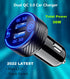 BRCOVAN Car Charger, Dual QC3.0 Port USB Car Phone Charger Adapter, 36W 3A Fast Charge with Touch Switch & Blue LED...