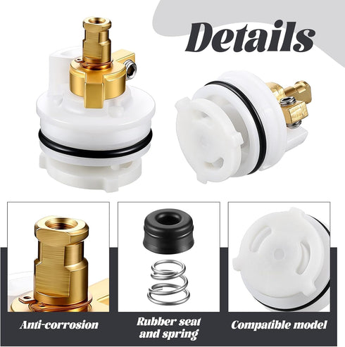 2 Pack Shower Cartridge Repair Kit Compatible with Delta Rp1991, Replacement Stem Unit Fits 1600 Series Single Handle Tub Shower Valves Includes R...