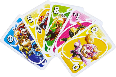 Mattel Games UNO Junior Paw Patrol: The Mighty Movie Kids Card Game for Family Night Featuring 3 Levels of Play...