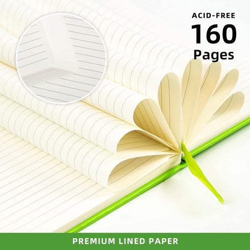 JOYEUX Lined Journal Notebook, 160 Pages Journal for Writing, Medium 5.7 inches x 8 inches Journal for Women Men - 100 Gsm Thick A5 Paper (Green)...