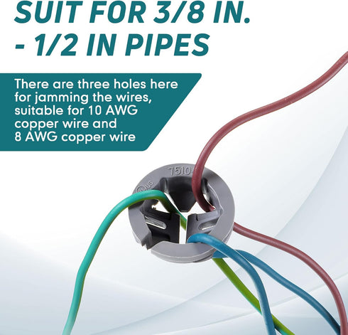 50 Pcs 3/8 In. - 1/2 In. Non Metallic Button Push-in Bulk Connector Gray NM Cable Connector Electrical Conduit Fittings Fits for 1/2 Inch Knockout...