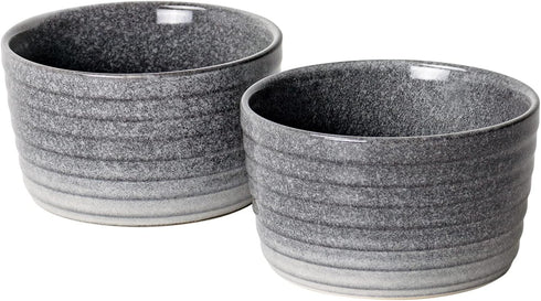 UNICASA Ramekin Set of 2, 8 oz Creme Brulee Ramekins, Oven Safe Baking Set for Custard, Pudding, Souffle Cups, Reactive Gray...