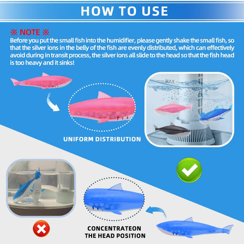 6pcs Shark Humidifier Cleaner Shark Fish Tank Cleaner for Drop, Droplet, Adorable, Warm & Cool Mist Humidifiers, Fish Tank...