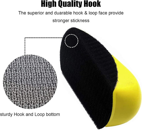 VIBRATITE 5 Inch Hook and Loop Mouse Hand Sanding Block, Ideal for Woodworking, Furniture Restoration, Home and Automotive Body,Sanding Pad Hook B...