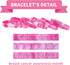 Bundle of 48 Pcs Die Cut Pink Ribbon Stickers and 48 Pcs Pink Ribbon Camouflage Breast Cancer Awareness Bracelets in 2 designs, Faith Courage Beli...