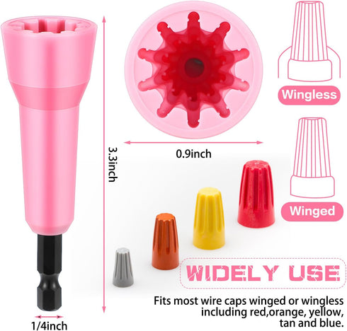 Bonuci 2 Pcs Wire Twister Tool for Drill, Wire Stripper Fast Wire Twisting Tool with 1/4" Chuck for Drill Wire Electrician Tool(Pink)...