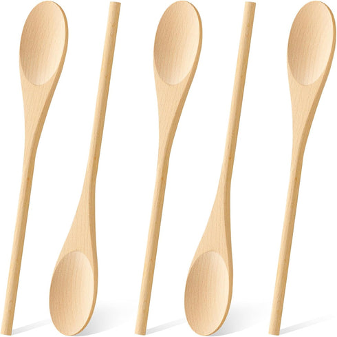 MORGLES 5PCS Wooden Spoons for Cooking, 12 inches Long Handle Spoons for Mixing,Tasting Stirring food, Large Wooden Cooking Utensils for Cooking a...