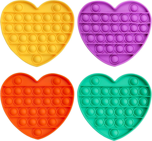 4 Pack Pop it Fidget Toys, Silicone Push Pop Fidget Toy for Kids & Adults, Stress Relief Bubble Toys for Learning Education Office Classroom ect...
