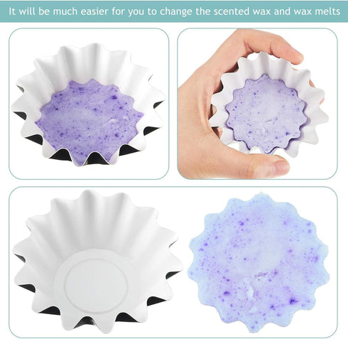 Boao Wax Melt Liners Reusable Wax Warmer Containers Leakproof Cups for Scented Candle, Paper Holders for Electric Pluggable Melter and Burner(Blue...