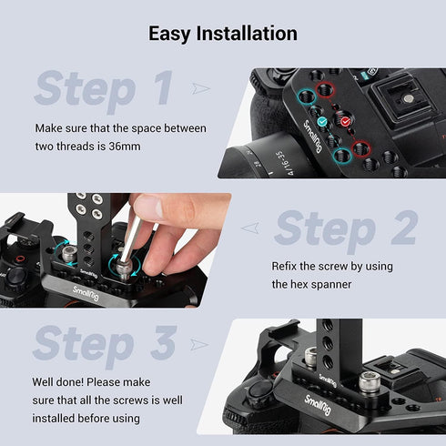 SmallRig Camera Top Handle Grip, DSLR Cage Handle with Cold Shoe Mount for Camera Rig - 1638...