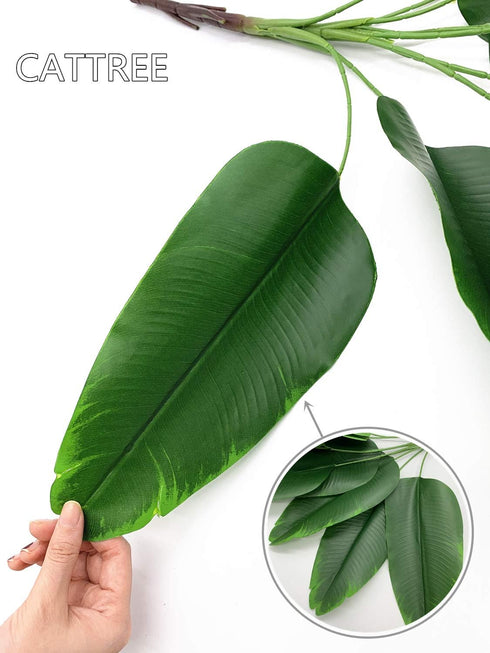 CATTREE 33 inch Tall Artificial Banana Tree, 9 Branches with Brown Leaves, UV Resistant Plastic, Ideal for Decorating Indoors or Outdoors...