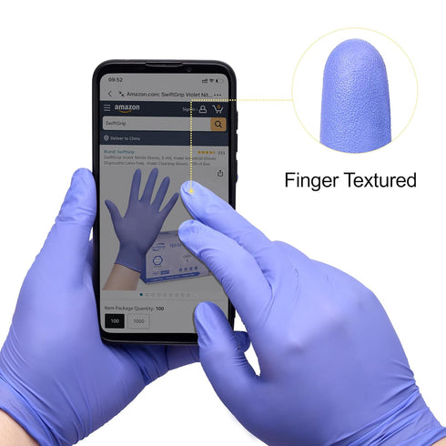 Disposable Nitrile Exam Gloves, 3mil, Medium, Box of 50, Violet Nitrile Gloves Disposable Latex Free for Medical, Cleaning, Cooking & Esthetician,...