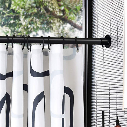 Black Shower Curtain Hooks, 24pcs Plastic Shower Curtain Rings, C Rings Hook Hanger for Bathroom Shower Window Rod...