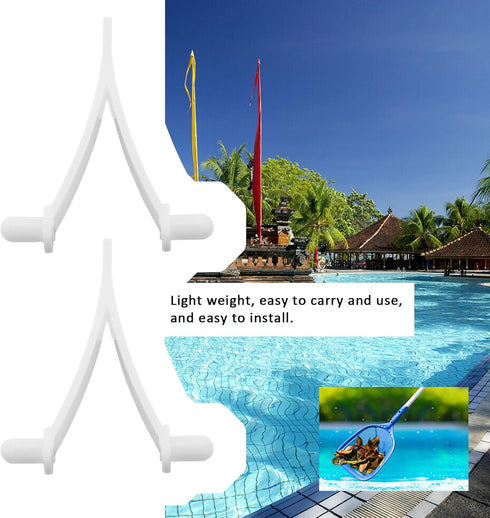 12pcs Pool Butterfly Clip V Clip Pool Attachment Clip for Skimmer Net Leaf Rake Brush Pool Supply Vacuum Head White Resin 5.3x4cm...
